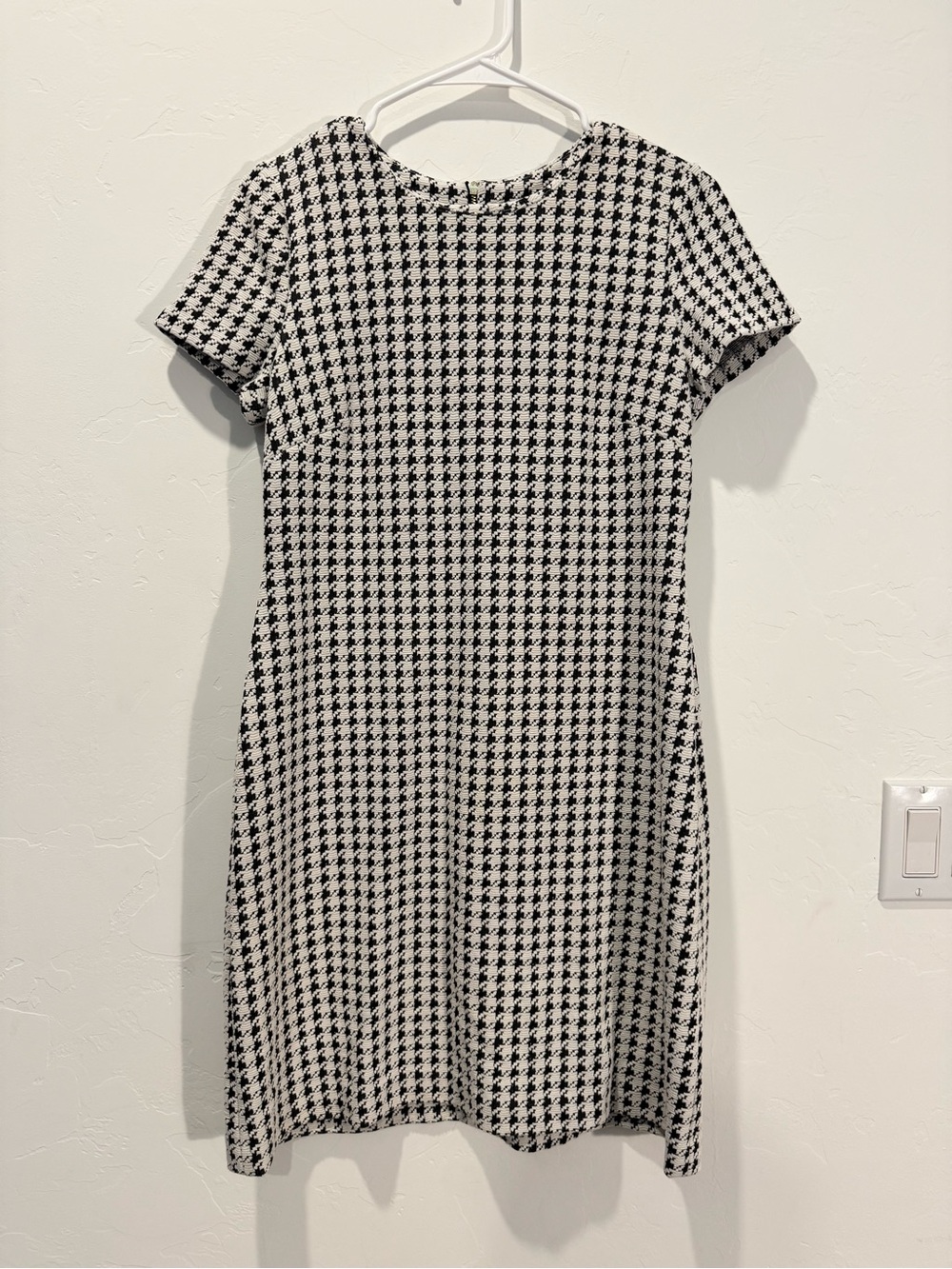 Calvin Klein Black & White Houndstooth Sheath Dress- Corporate Office Old Money
